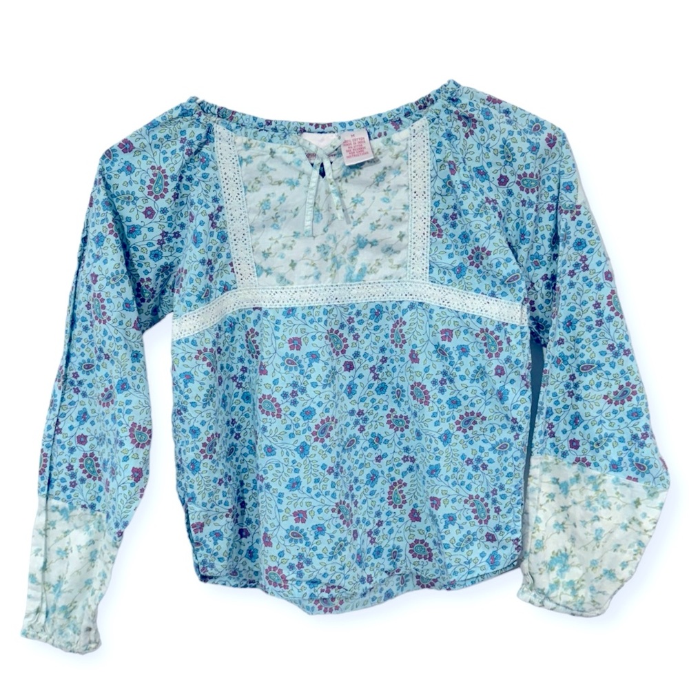 Xhilaration Girls Long Sleeve Floral Blouse Size M